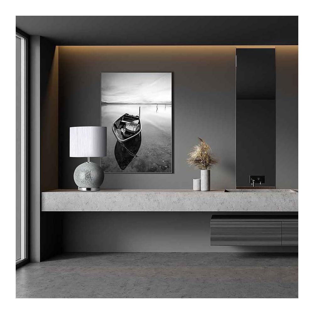 Sobremesa Cristal Secoya 1xe27+LED 5W 4000K 2 Encend.indep 50x30x30 Cm Mosaico Espejo/cromo C/pant Blanca