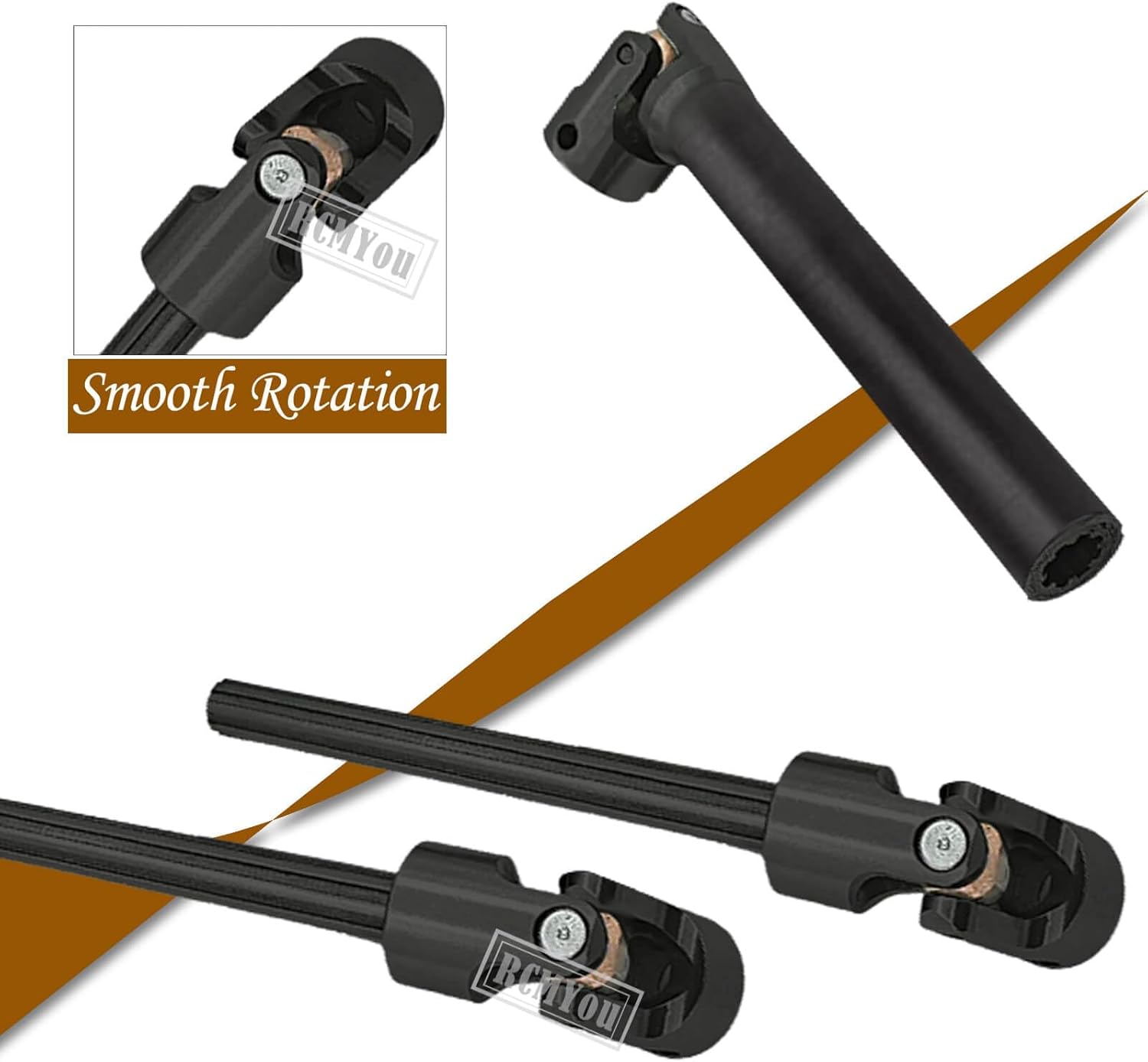 RC Crawler Drive Shaft 116-170MM Upgrades for 1/10 SCX10 D90 Gen7/Pro RC 4WD GEN8 SCX10-II,RCMYou 2pcs Universal Driveshaft,Steel Full Metal Axles Part Hop-Ups,Black (116-170MM,2PCS)