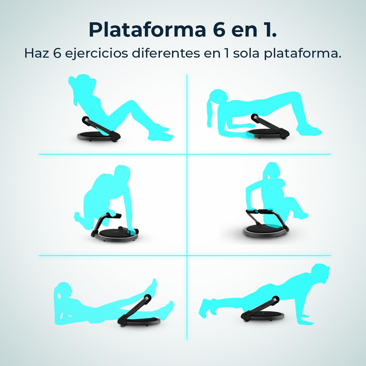 Cecotec Plataforma Multiejercicios Drumfit MultiTrain 6000. 6 Tipos de Ejercicios en 1 Plataforma, Sistema de Rebote Asistido, 4 Niveles de Intensidad, Antideslizante y Resistente, Plegable