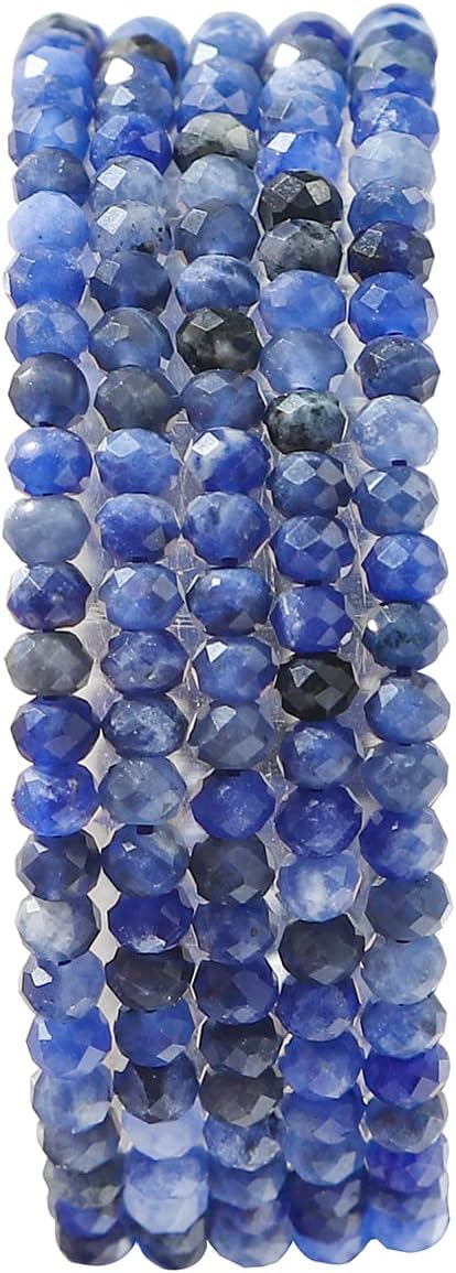Natural Blue Sodalite Beads 4x2mm 120pcs Faceted Rondelle Loose Semi Gemstone Beads for Jewelry Making Design - Image 2