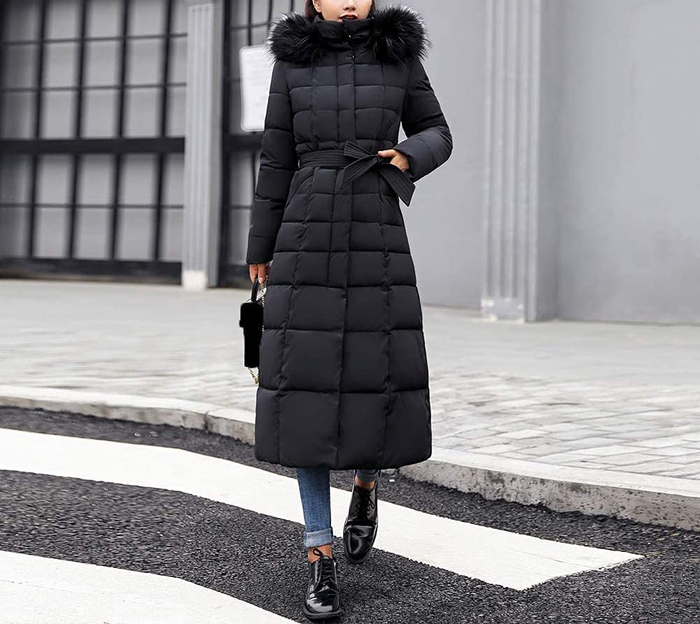 Onsoyours Femme Doudoune Longue Hiver Chaud Veste Matelassee Parka à Capuche Manteau Élégant Casual