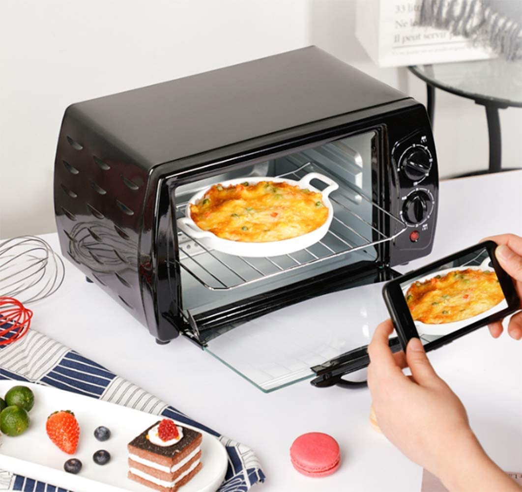 Mini tostapane da 10 Litri ， Forno da appoggio Multifunzione Forno da appoggio a convezione Cucina Domestica in Acciaio Inossidabile Bianco Utile