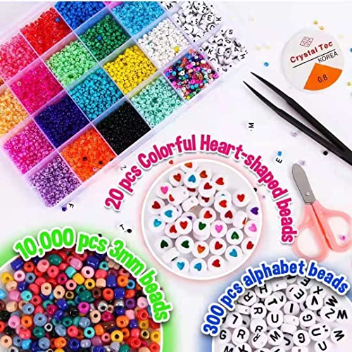 Kit de fabricação de joias miçangas para pulseiras - 5000 + peças conjunto de kit de artesanato de m