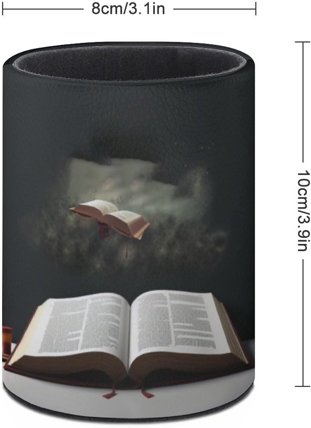 Office Book Poster Desk Organizer Pen Holder Round image 2