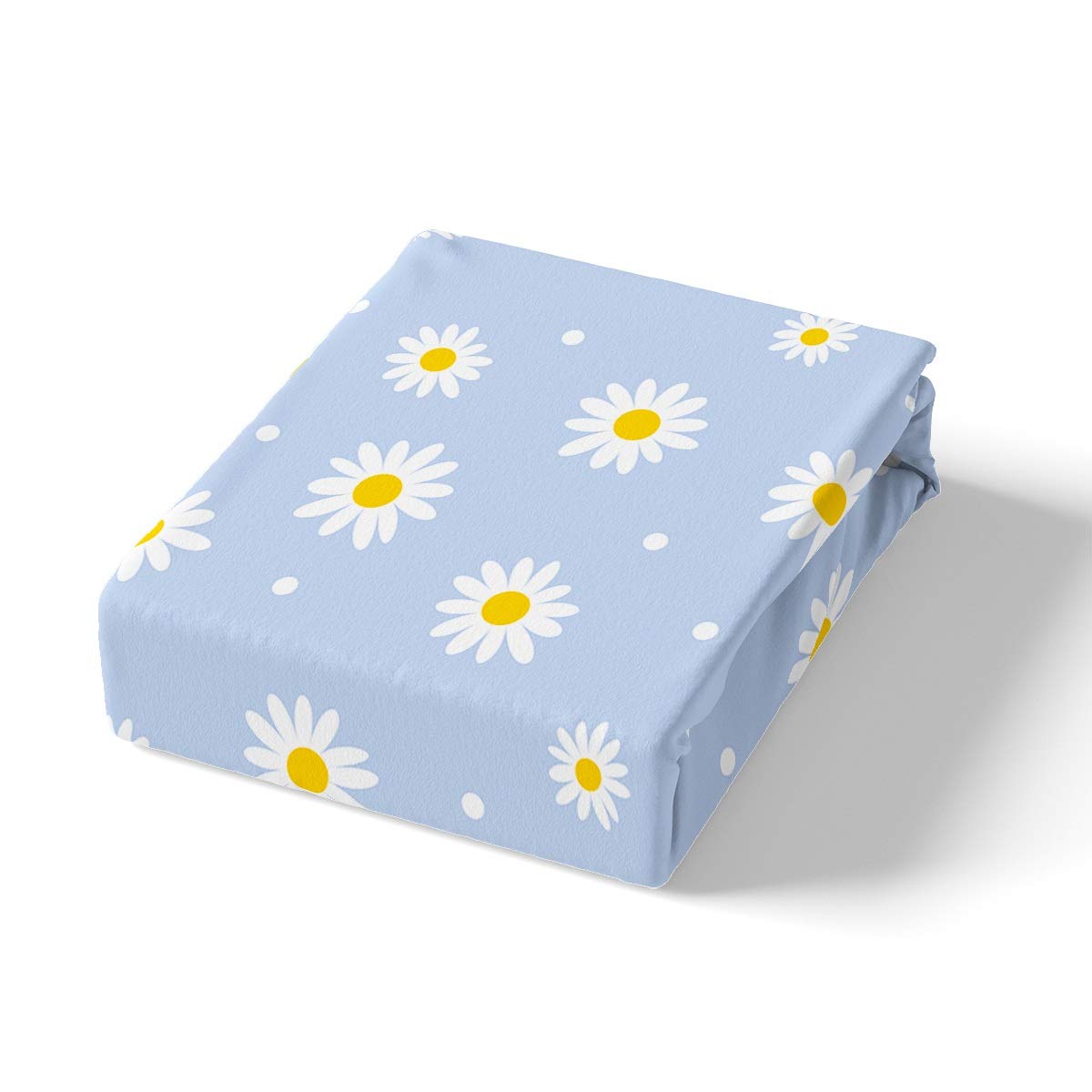 Loussiesd Giry Bettwäsche Set Gänseblümchen Bettbezug Set 155x220cm Für Kinder Kinder Mädchen Botanisch Blumen Bedruckte Betten Set Blüten Blumen Tupfen Natur Blau 2 Stck