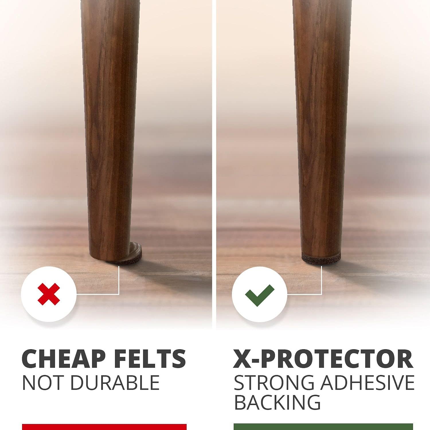 X-PROTECTOR 357 pcs Premium Huge Pack Felt Furniture Pads! Huge Quantity of Felt Pads Furniture Sliders with Many Big Sizes – Your Ideal Wood Floor Protectors. Protect Your Hardwood & Laminate Floor!