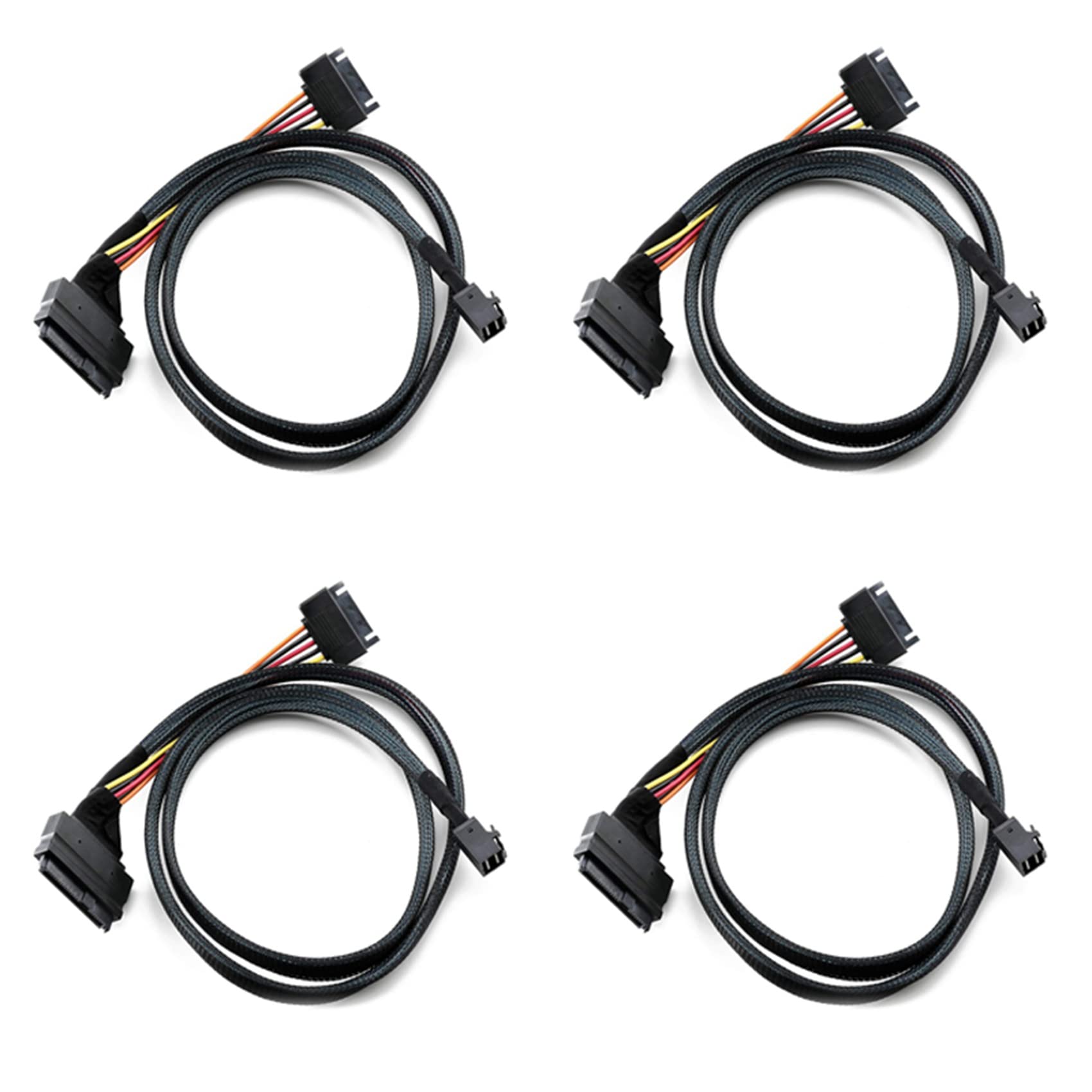 4X Integrato Da 12G Mini SAS HD Un U.2 / SFF-8643 Un SFF-8639 0,5 M con Alimentatore SATA Un 15 Pin, Adatto per SSD U.2