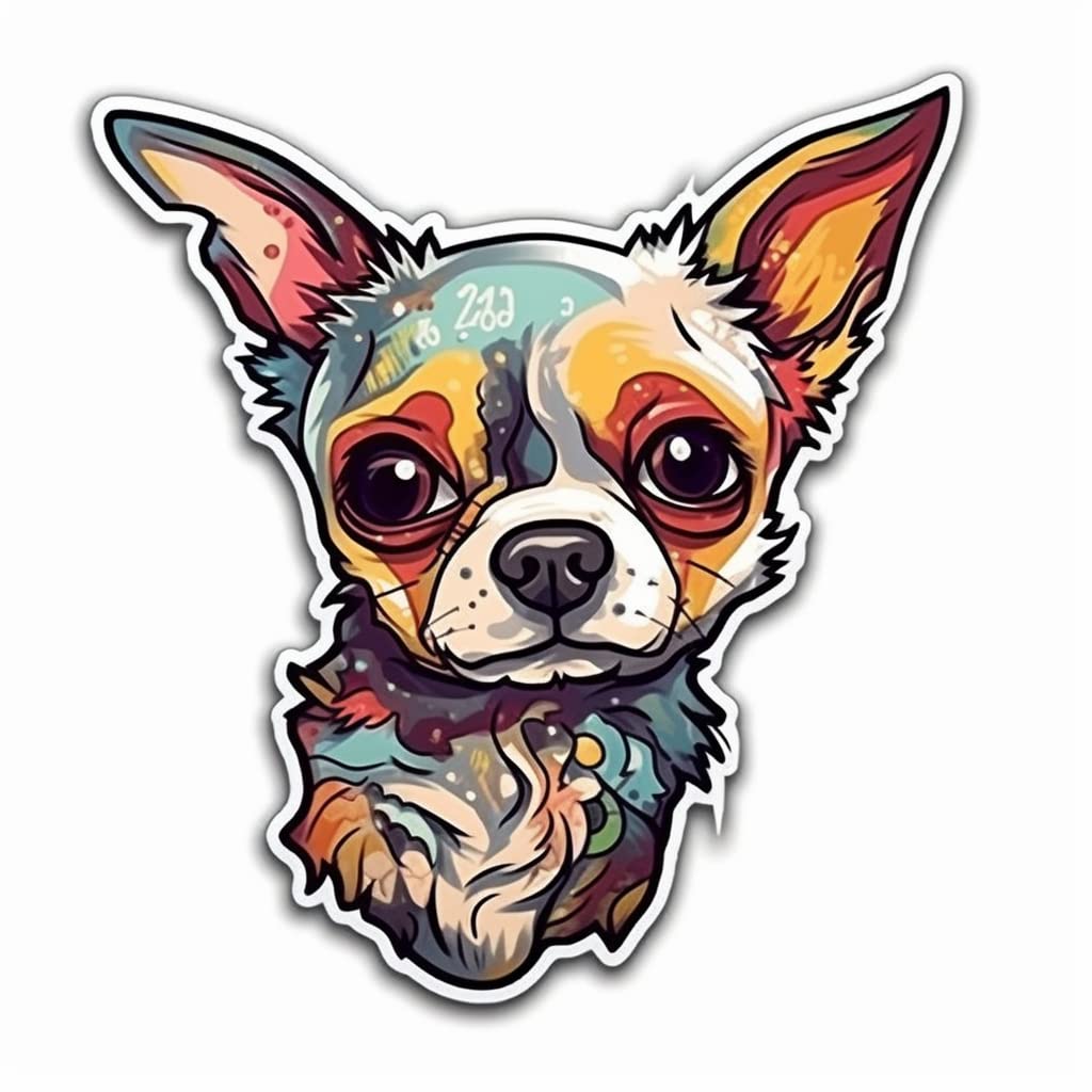 Yoonek Graphics Chihuahua Dog Vinyl Decal Sticker for Car, Laptop, Tumbler, More. #003676