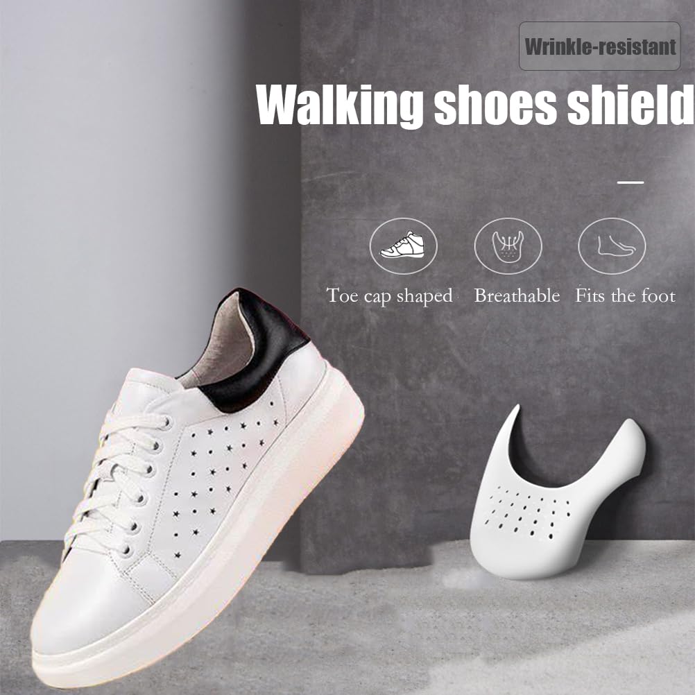 4 Paia di Protezioni per Scarpe, Protezione Antipiega per Scarpe, Protezione Antipiega Traspirante, impedisce alle Scarpe da Ginnastica di sgualcirsi e ammaccarsi, Nero/Bianco