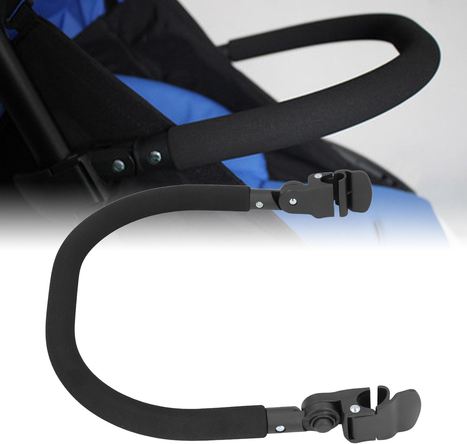 Jiawu Baby Stroller Bumper Bar, Stroller Armrest Baby Stroller Extension Bumper Bar, Easy To Install, Baby Stroller Guardrail for Baby Stroller, Baby Stroller Handlebar for Traveling