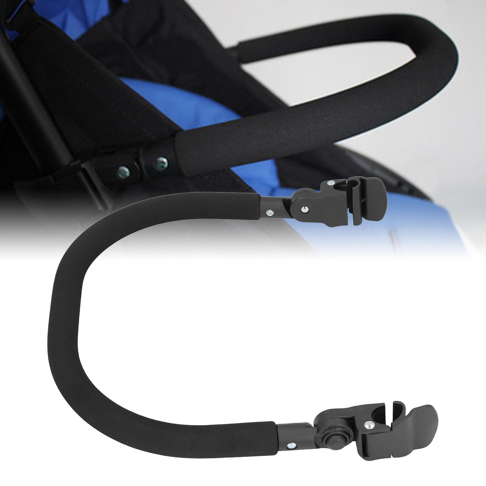 Jiawu Baby Stroller Bumper Bar, Stroller Armrest Baby Stroller Extension Bumper Bar, Easy To Install, Baby Stroller Guardrail for Baby Stroller, Baby Stroller Handlebar for Traveling