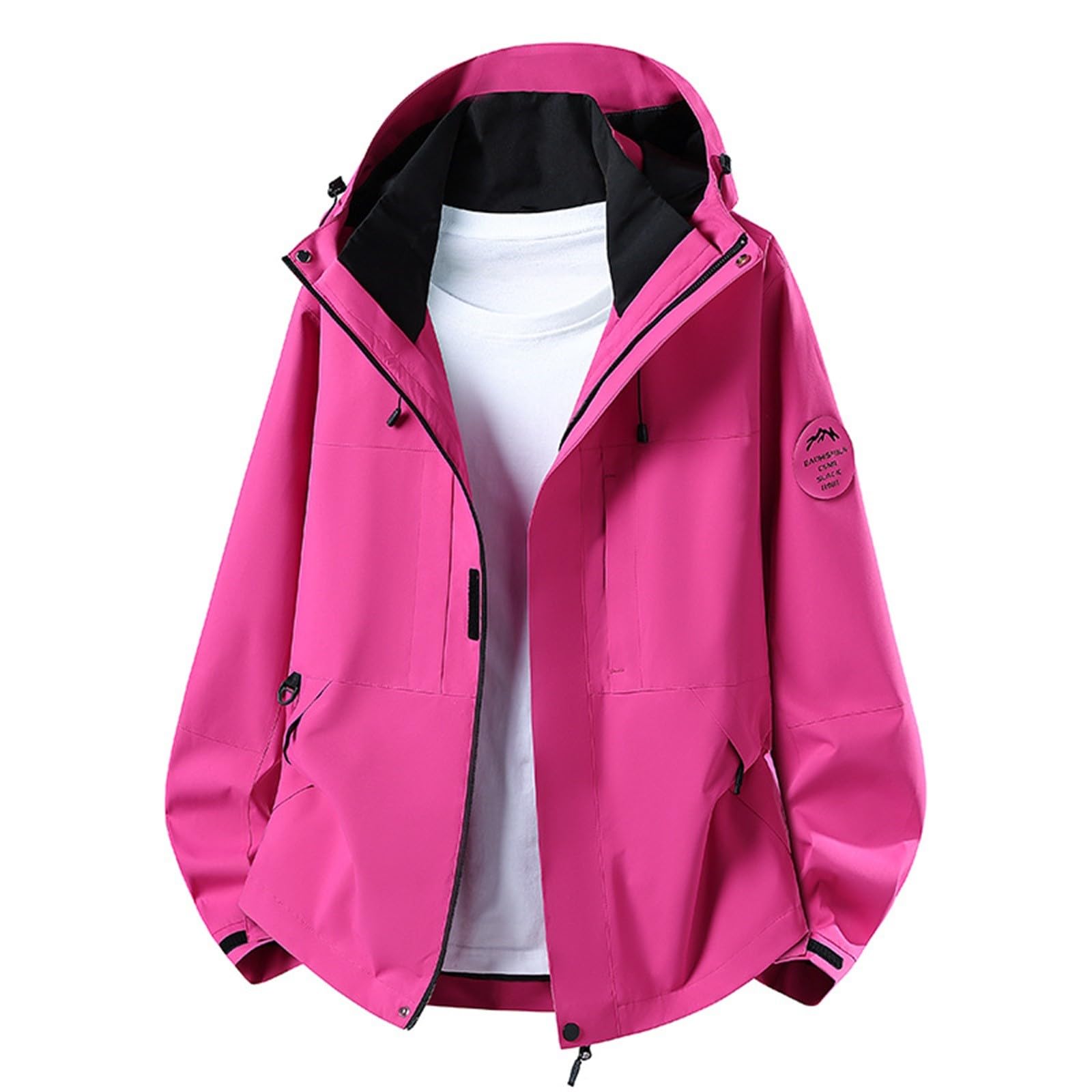 Chaqueta impermeable para hombre con bolsillos con cremallera, abrigo de