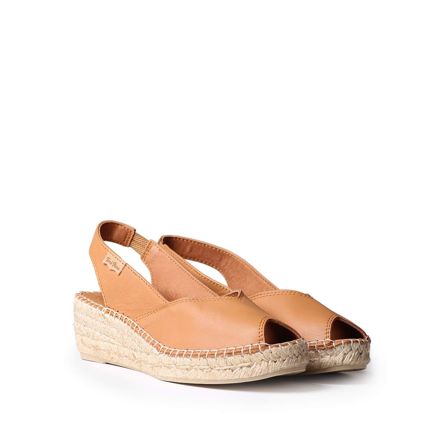 TONI PONS BERNIA-P - Alpargata de cuña para Mujer Estilo Peep Toe elaborada en Piel.
