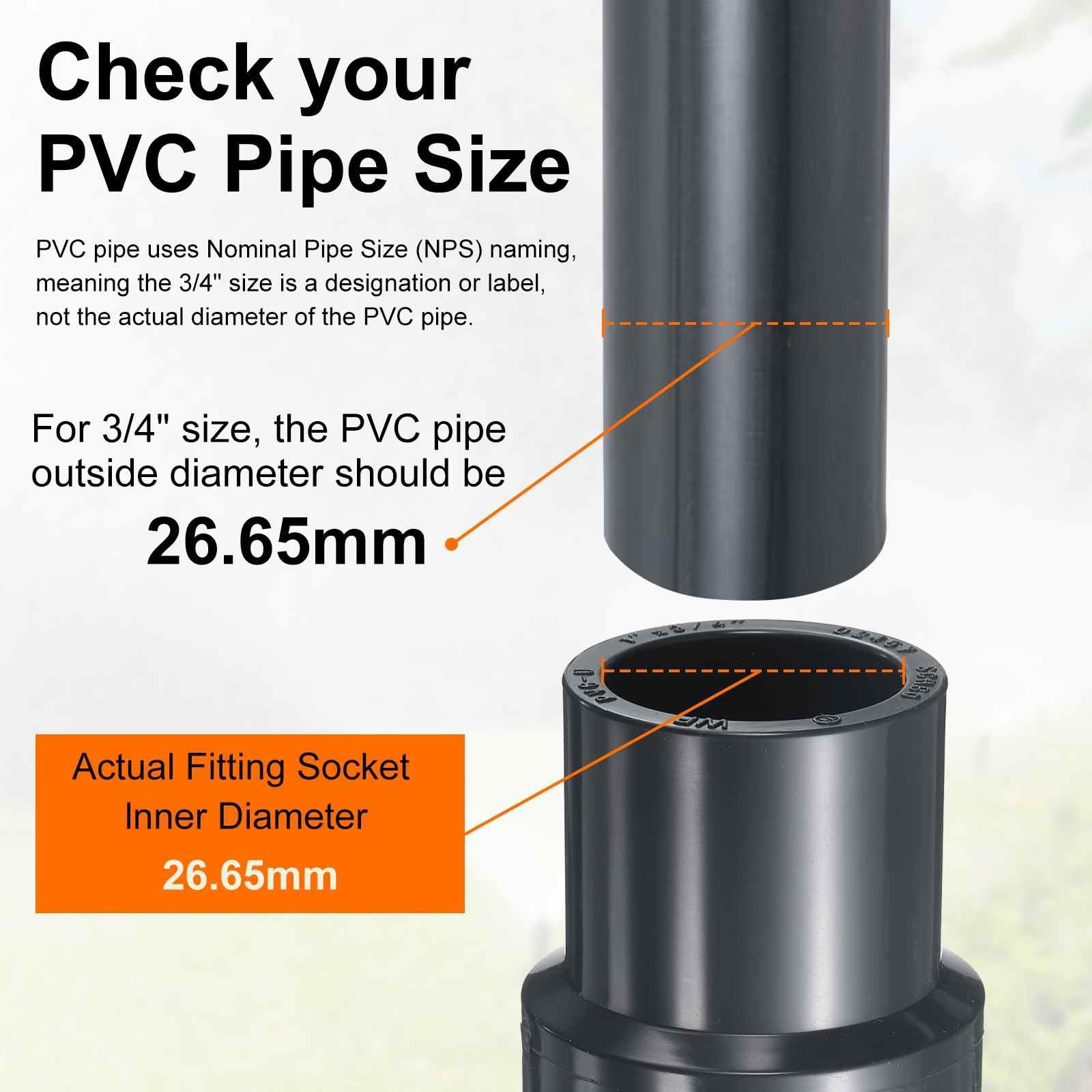 HARFINGTON 2 acoplamientos reductores de PVC de 1 x 3/4 pulgadas, adaptador de accesorios de tubería de acoplamiento reductor DWV para alcantarillado, fontanería, desagüe, suministros de agua,