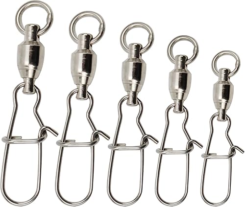 ZRUOYI Kit de bloqueo giratorio de pesca Duo Lock Snap 5 Tamaño 75 Uds. Rodamiento de bolas de pesca giratorio de alta resistencia inoxidable agua