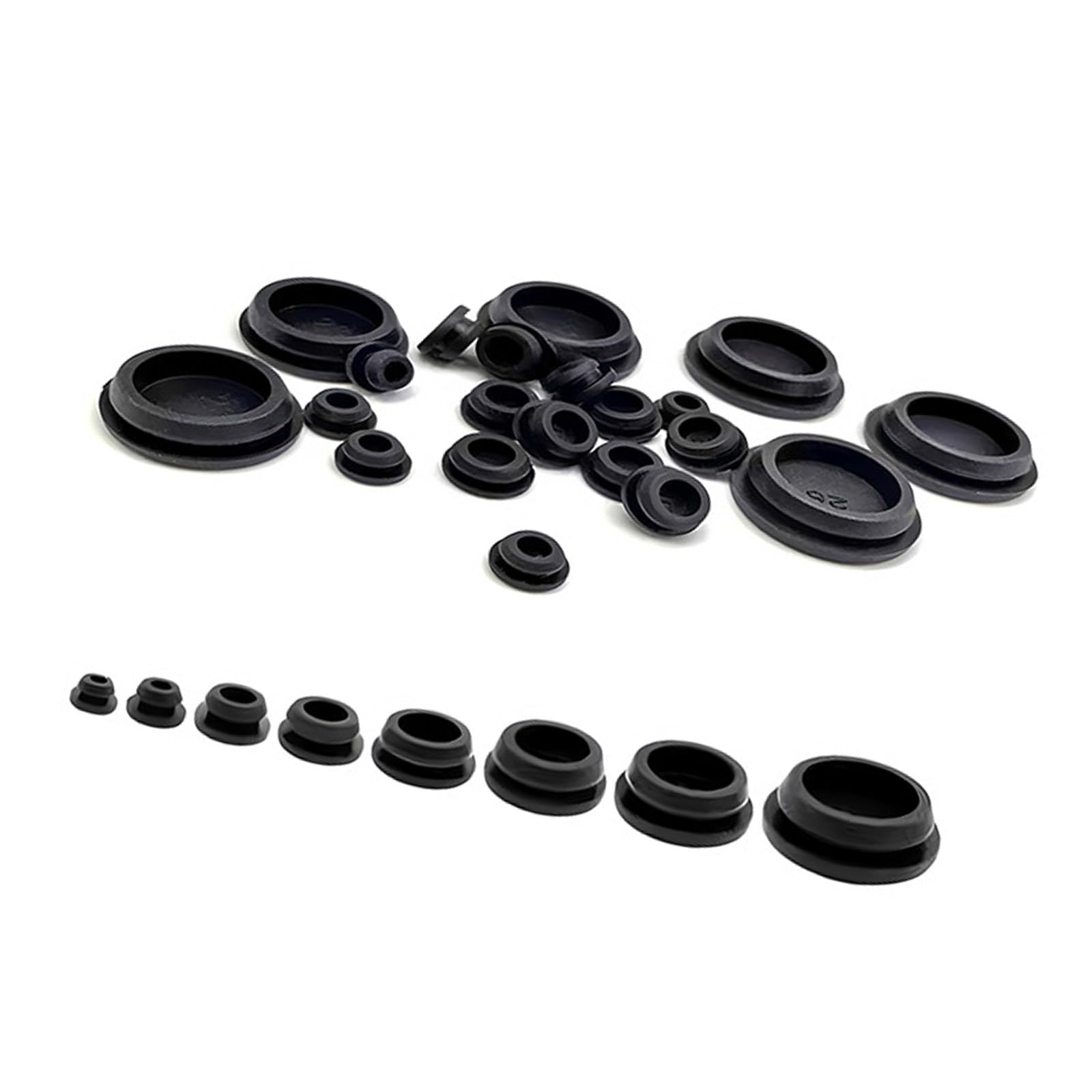 62Pcs Silicone Snapping Locking Hole Plugs Round Grommets Dustproof Plugs for Bathroom Sink, Tub, Car Wiring Furniture Hole Cap