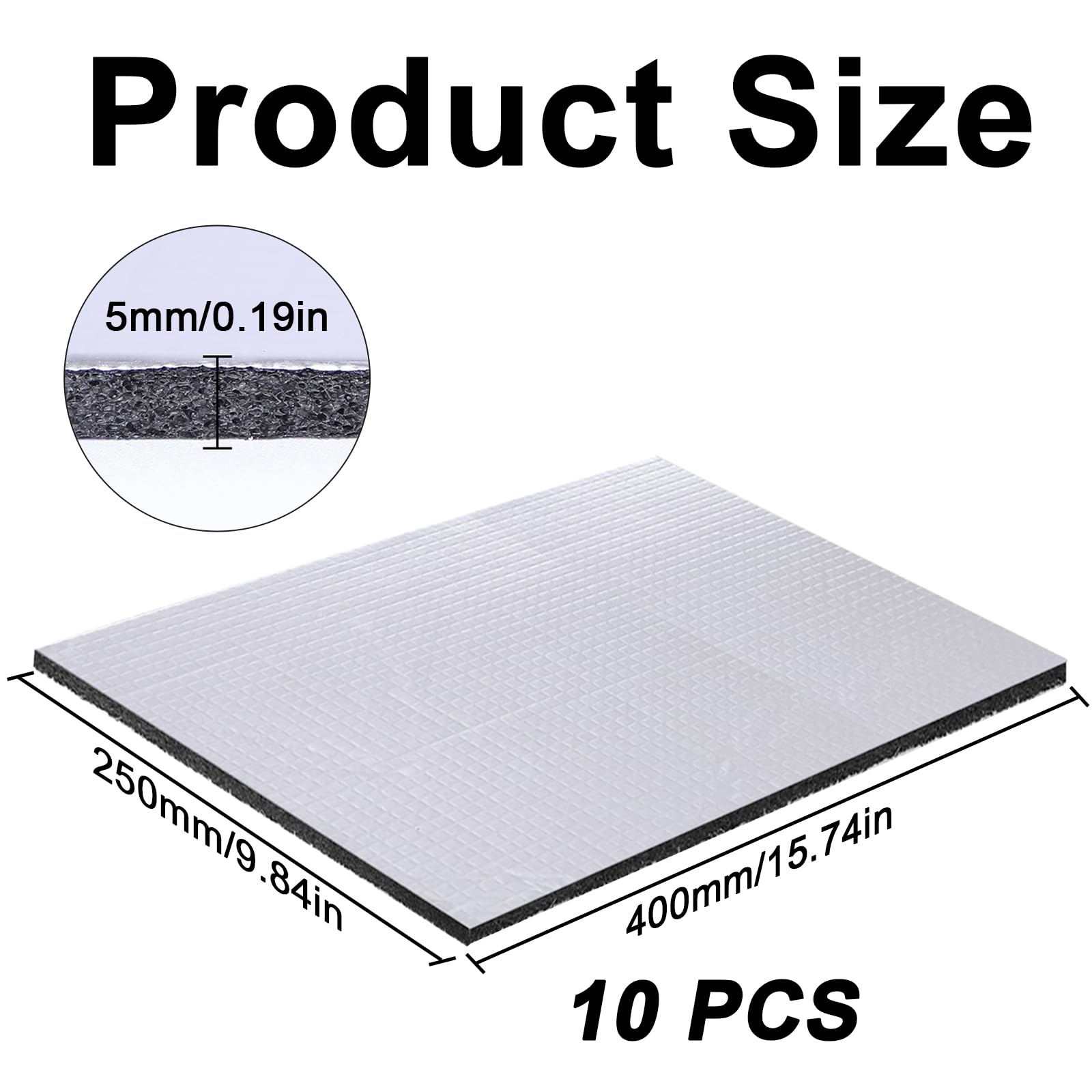 16 stuks 40 x 25 cm isolatiemat auto, 5 mm / 10 mm universele