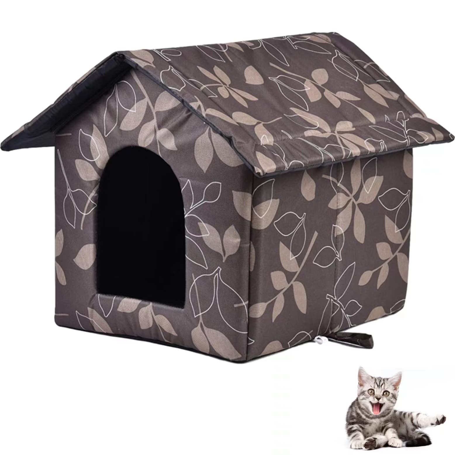 MUYYIKA Foldable Winter Warm Oxford Cat Shelter - Waterproof, Dog Pets House, Winter Resistant, Outdoor Cat Kennel