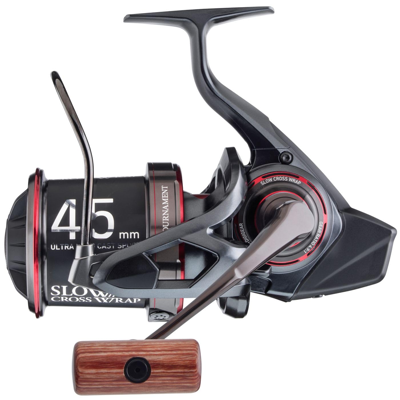 DAIWA Tournament Basia 45 SCW QD Fishing Reel, Surf Fishing, 20TNBASIA45SCW-QD, 4.9:1 Gear Ratio, 1.0 kg, Black, Aluminum