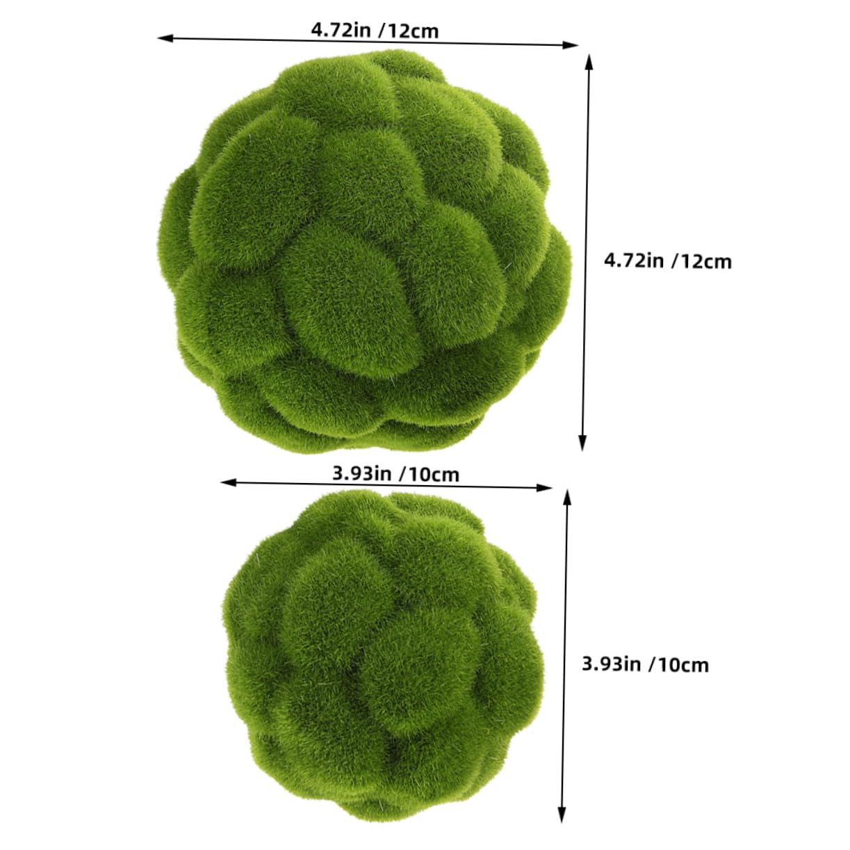TOPBATHY Bola de Musgo Decorativa Verde 3 Piezas de Plástico