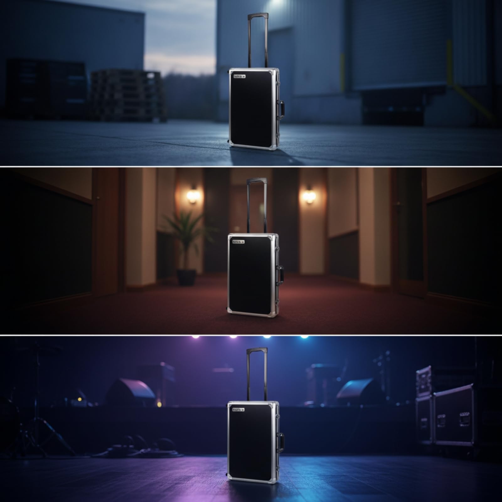 TISHITA Musiker Pedal Case Effektkoffer Pedalboard Koffer Transportkoffer mit Metallrahmen Verstärkten Ecken Gepolstertem Innenraum Teleskopgriff Rollen für Konzerte Proben Aufnahmen