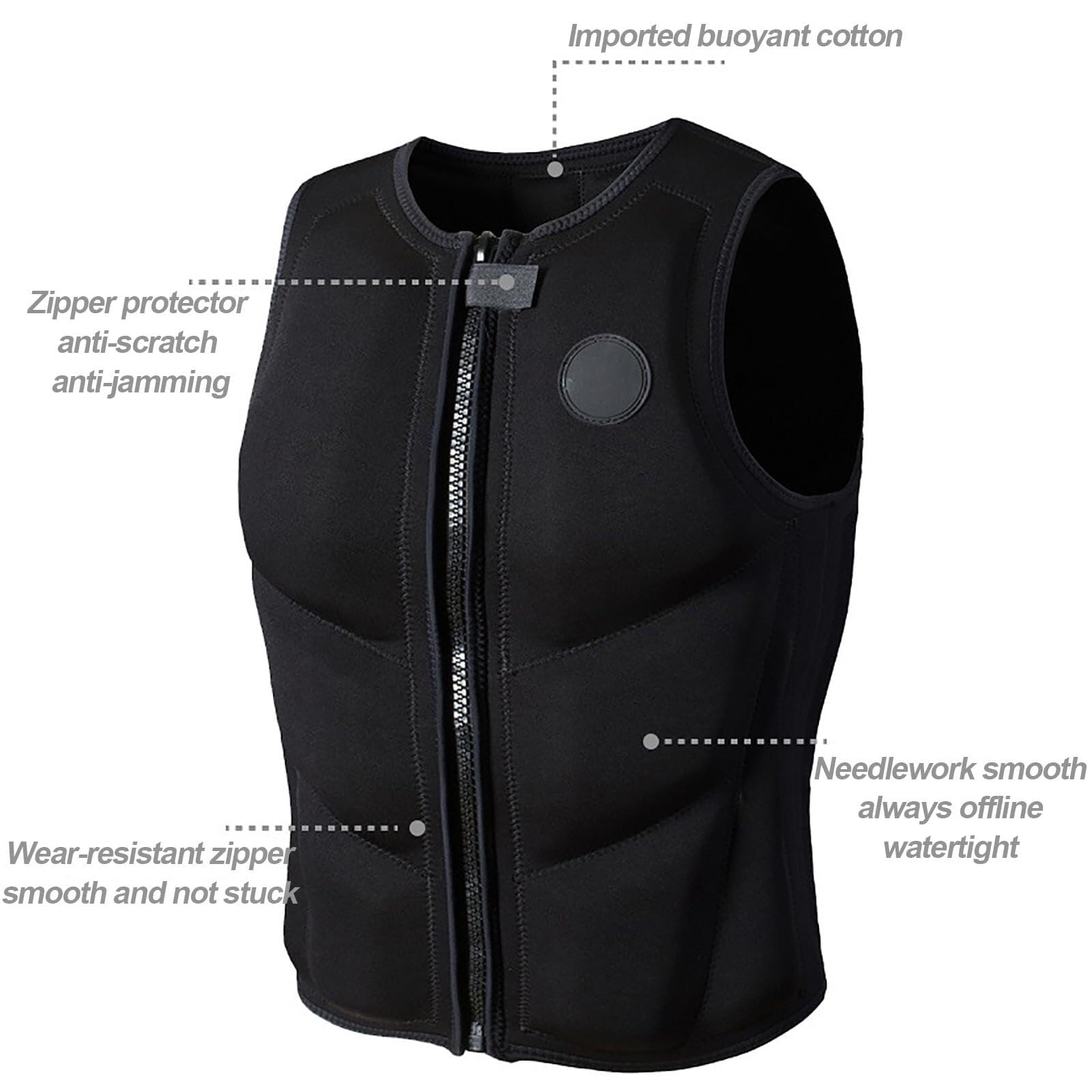 Giubbotto di Salvataggio in Neoprene per Adulti, Giubbotto di Galleggiamento Regolabile per Kayak, Paddle, Pesca, Barca, Sport Acquatici, Attrezzatura da Nuoto(Orange,3XL90-100KG)