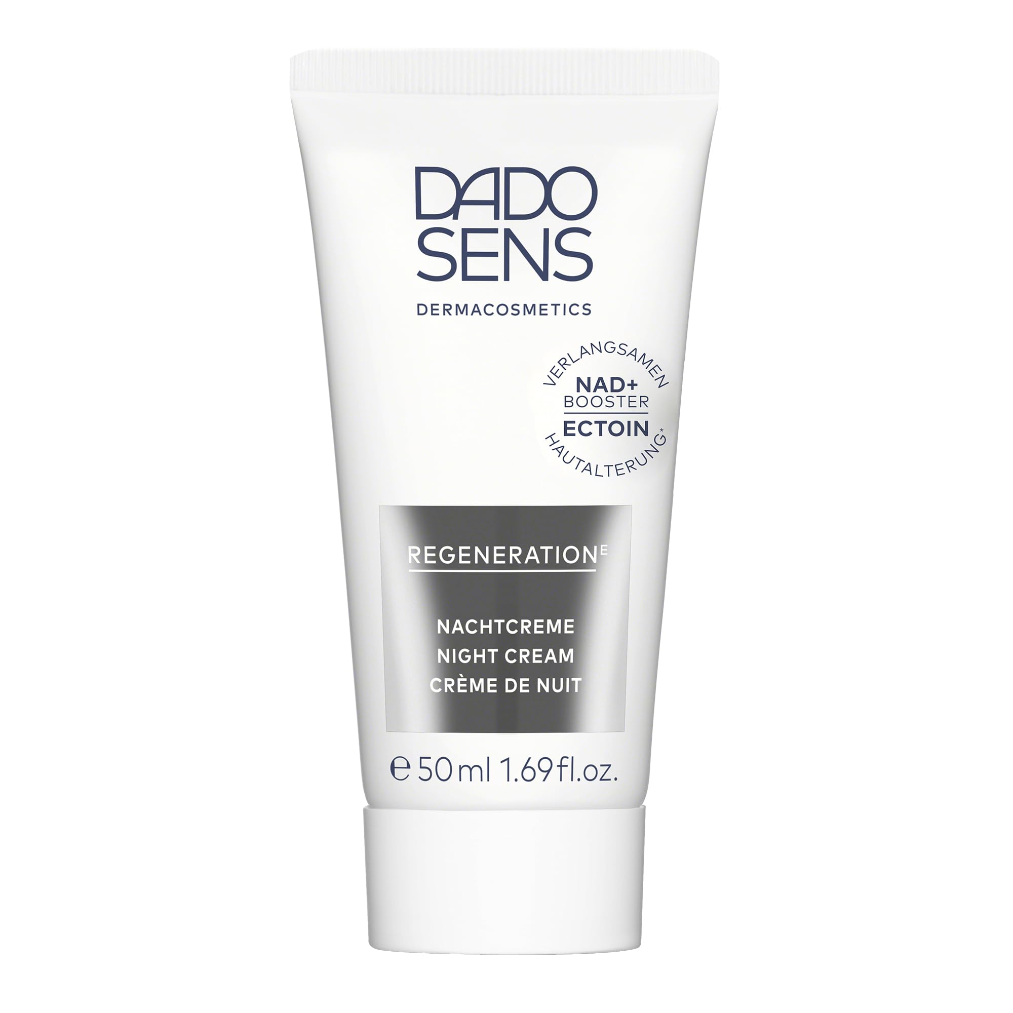 DADO SENS REGENERATION E Nachtcreme 50 ml, Mit NAD+ Booster & Ectoin | Feuchtigkeitsspendende Nachtpflege, Mildert Falten, Anti-Aging Nachtcreme, Regenerierend & Straffend, Fördert Zellenergie