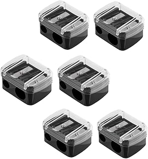 QCVENL 6 Pieces Pencil Sharpener Make up Sharpeners 2 Holes Dual Make up Sharpeners Cosmetic Sharpener for Eyebrow Eyeliner Eye Makeup Pencil Sharpener