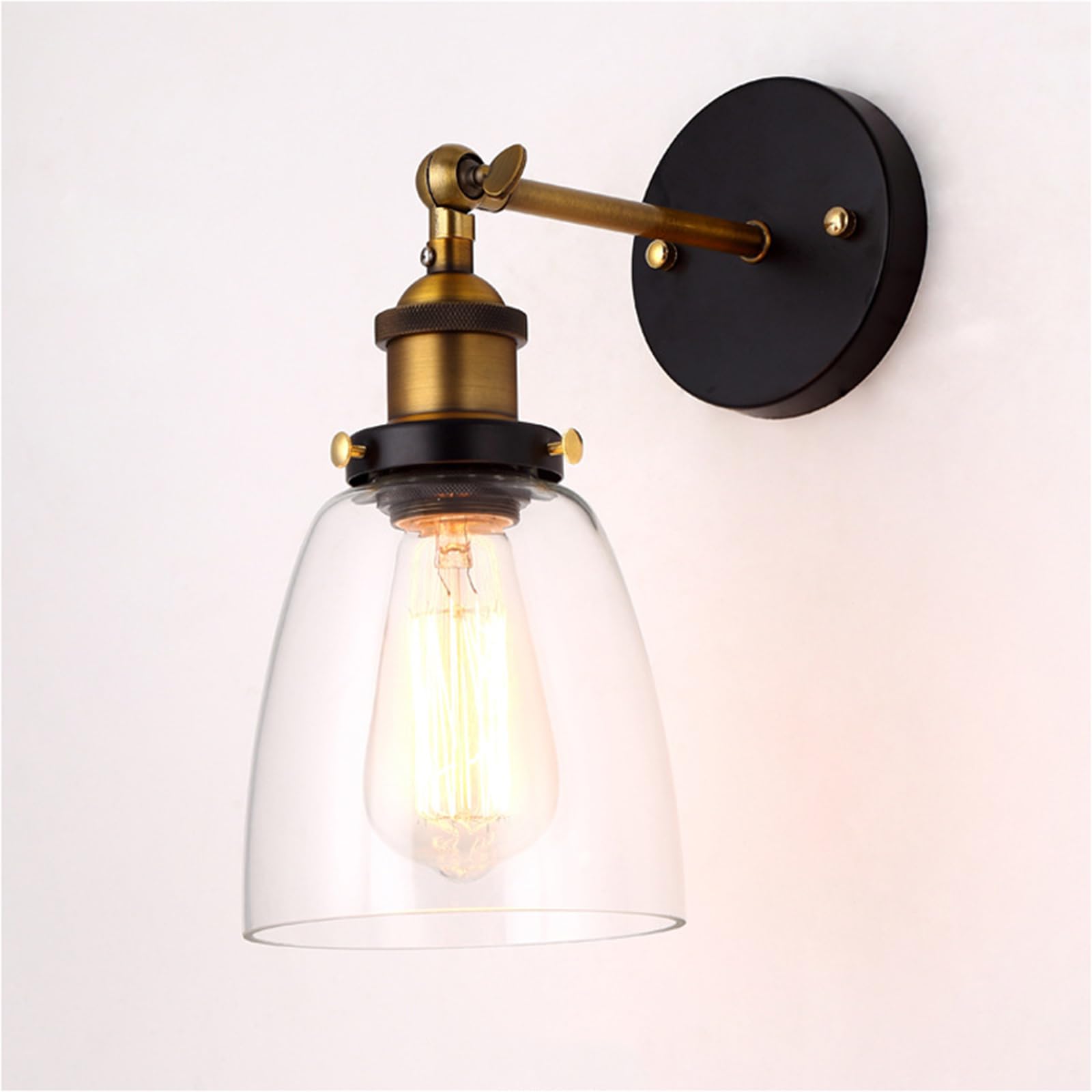 SXSCARKX Wall Sconces E27 Living Room Hallway Balcony Decorative Glass Lamp