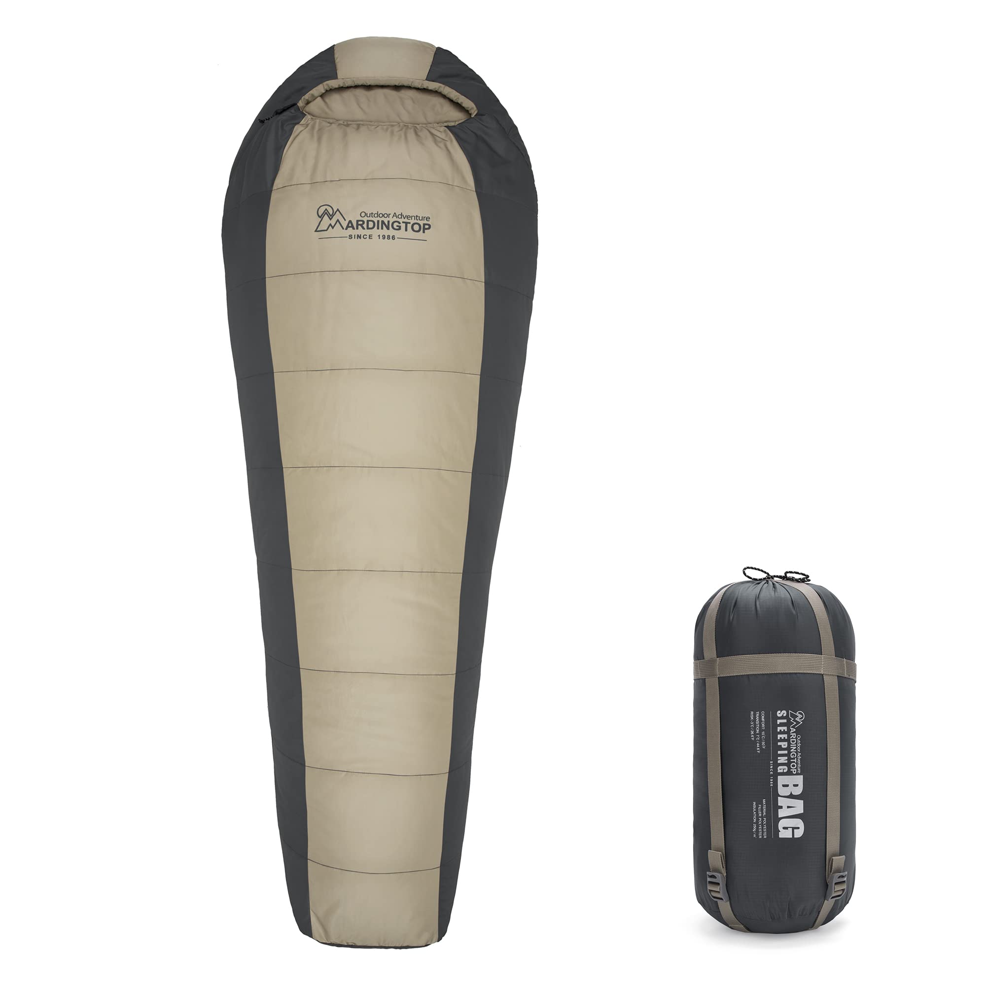Mardingtop Sac de couchage extérieur -5 °C - 15 °C Warm Mummy Sac de couchage adulte pour le camping, les voyages et les activités de plein air