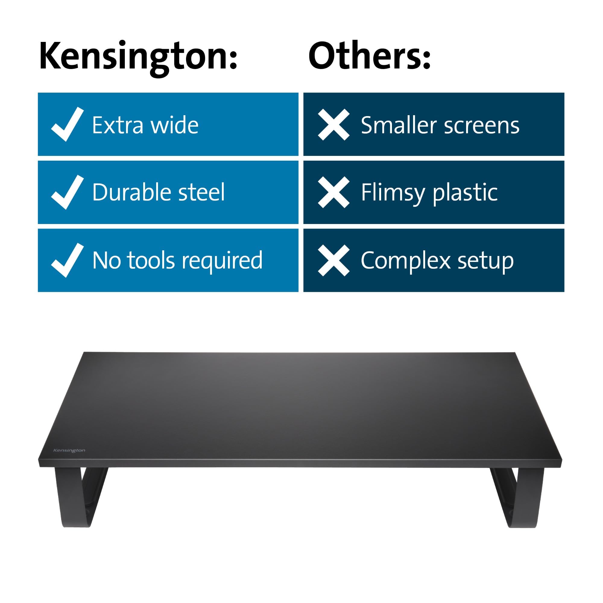 Kensington Support d'écran extra large noir K55726EU pour bureau