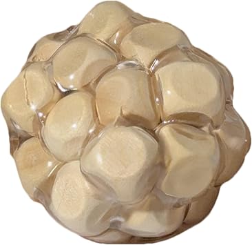 2PCS Wooden Block Filled Stress Ball Shapeable Anxiety Relief Cube Squeeze Toy Portable Travel Calming Textured Ball Sensory Fidget Toy 2-pcs