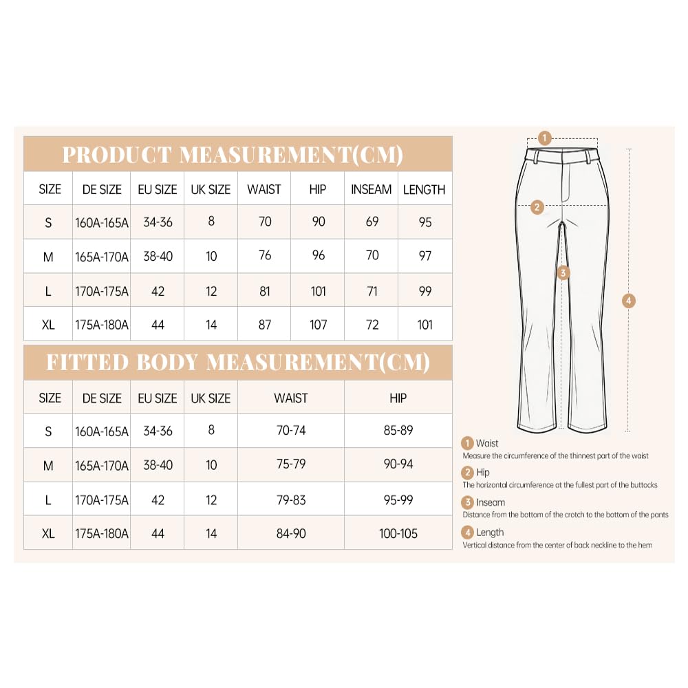 EXCHIC Mujeres Casual Comercio Rectas Piernas Trabajo Elástica Cintura Traje Pantalones con Bolsillos