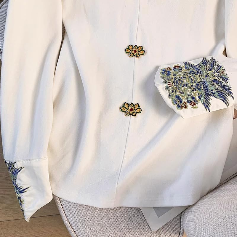Women's Spring Shirt Chinese Style Long-Sleeve Blouse4