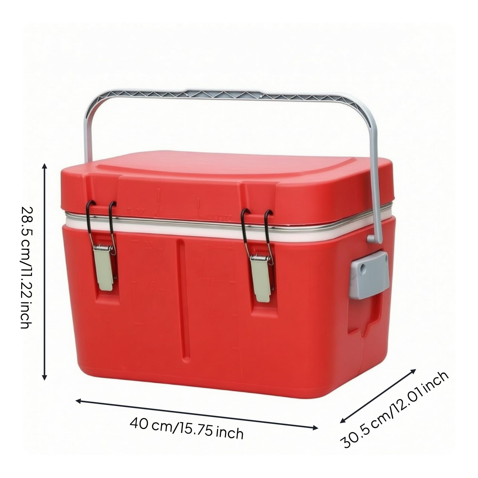 Isolierbox mit Edelstahleinsatz Doppelwandig Kühlbox mit Tragegriff Dichtschließend Isolierbox Deckel für Camping, Picknick