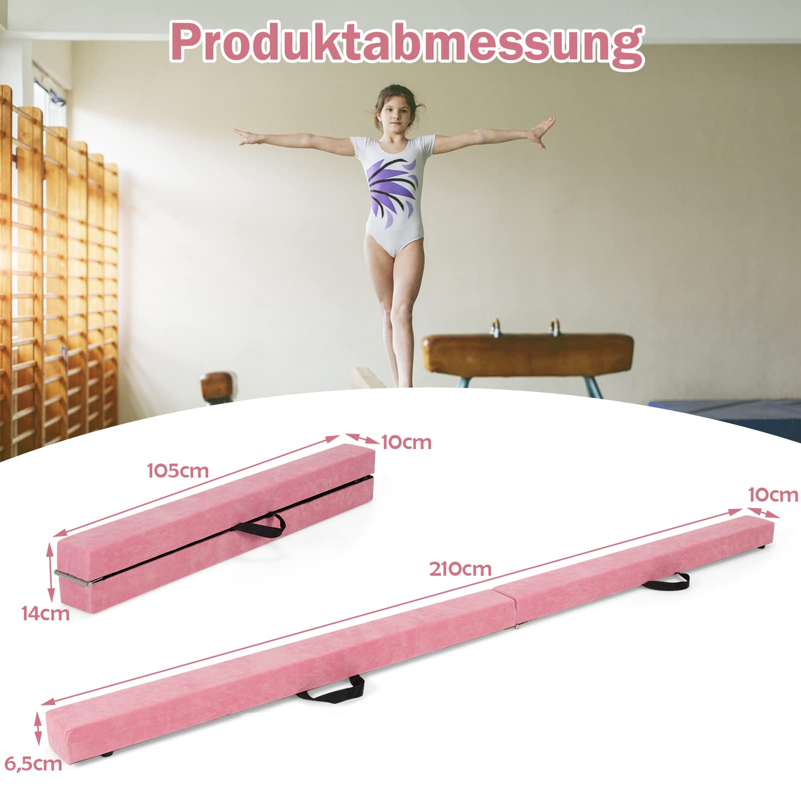 GOPLUS Barra de Equilibrio Plegable, 210 x 10 x 6,5 cm