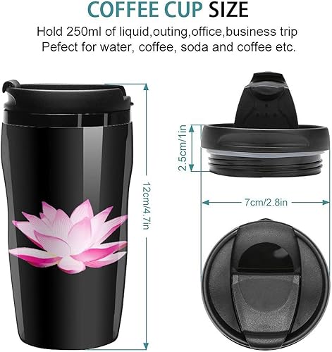 Miniatura 2 de Taza de café de flor de loto con tapa, reutilizable, taza de viaje con aislamiento de doble pared, 8 oz12 oz, 8.5 fl oz