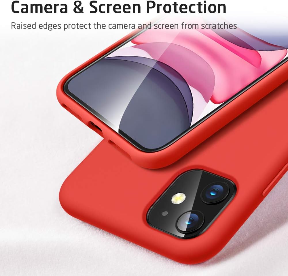 ESR Yippee Color Soft Case for iPhone 11, Liquid Silicone Rubber Case Cover [Comfortable Grip] [Screen & Camera Protection] [Velvety-Soft Lining] [Shock-Absorbing] for iPhone 11 6.1-Inch, Red