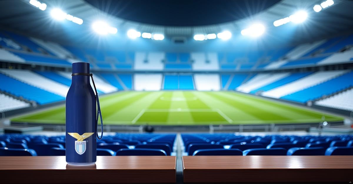 Only4fan S.r.l. Ss Lazio Trinkflasche/Thermosflasche mit Band, offizielles Produkt, Unisex, Erwachsene, Blau, Einheitsgröße