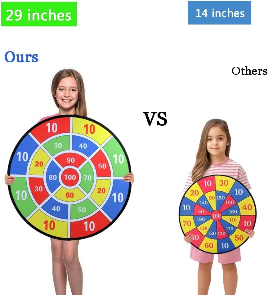 Image of Double Sided Professional Dart Boards for Adults and Kids, Man Cave Stuff Outdoor Game with 6 Steel Tip Darts, Indoor Leisure Sport in Office, Family (Fabric)
