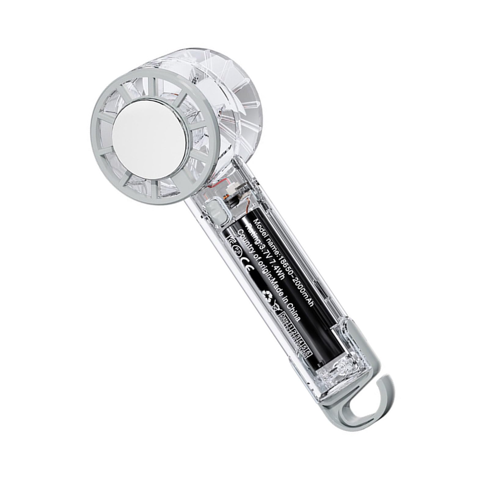 Uqezagpa White Individual Cooling Device Electric Fan With Strong Wind 2000Mah Small Fan Suitable For Hiking Offices And Study Areas Ice Refrigeration Handheld