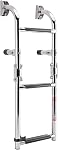 Yaegoo 3 Échelle de bateau pliable étape, bateau marin pliant acier inoxydable 3 Poignées en caoutchouc de montage de poupe W