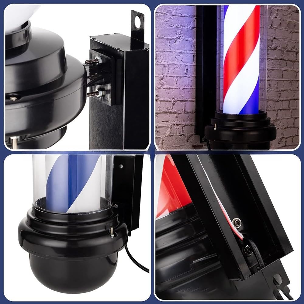 Amazon.co.jp: サインポール バーバーショップ屋外回転灯 理容 回転