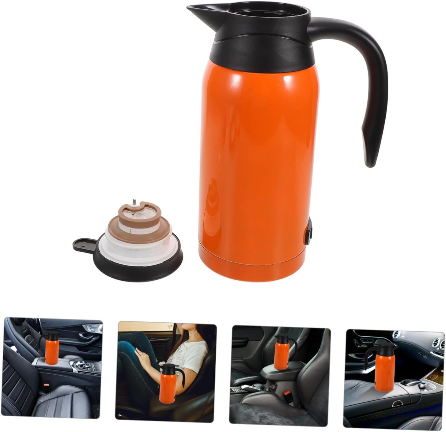 Mobestech Portable Car Water Kettle Electric Travel Heater for Hot Beverages Capacity for Trucks and -distance Travel Convenient Thermal Insulation Design