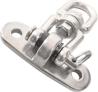 Vista 5 de Juego de 2 ganchos de suspensión giratorios de 360° para montaje en techo con capacidad de 1500 libras con tornillos de perno, mosquetón de bloqueo