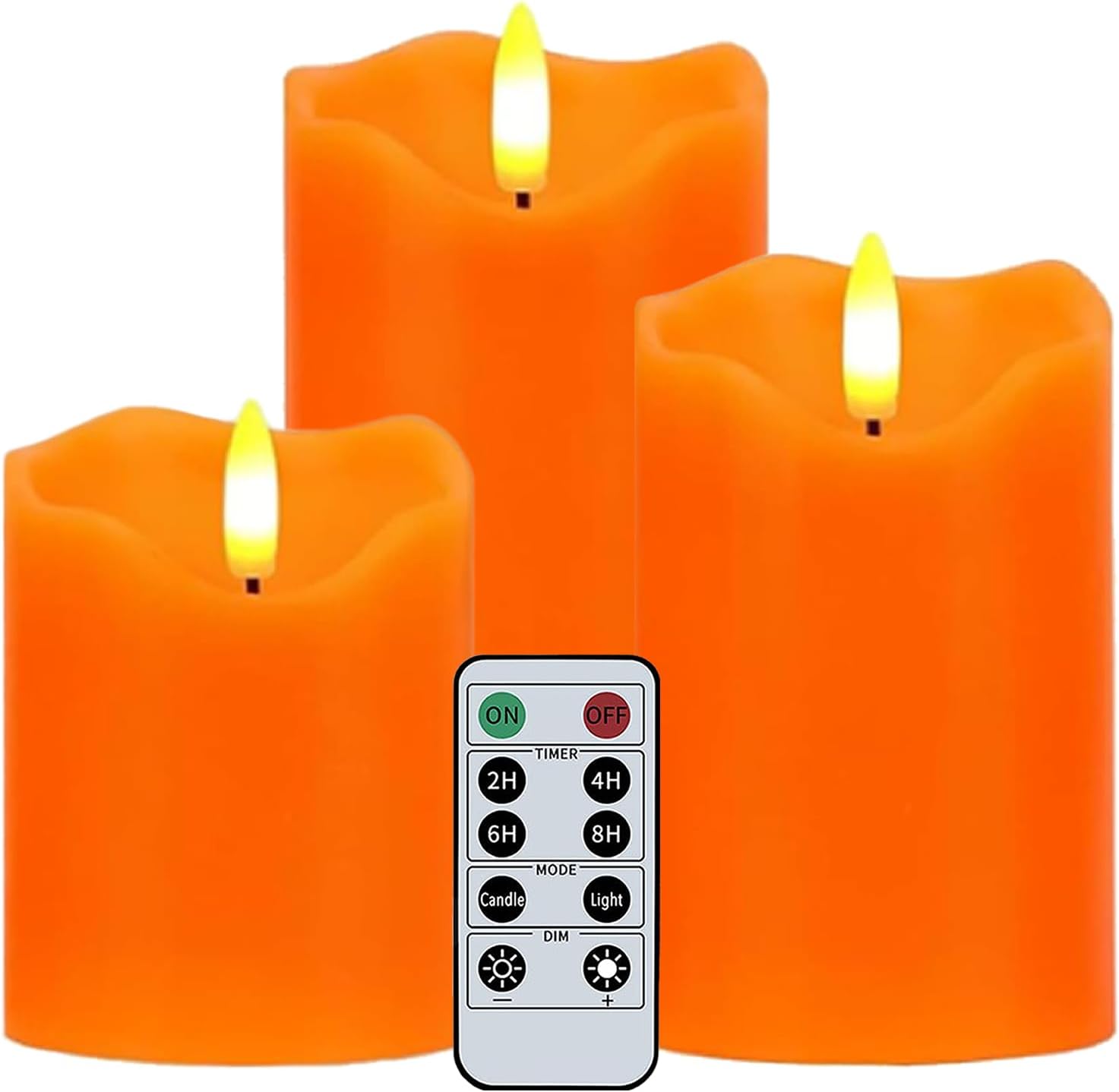 Flameless LED Pillar Candles with Timer & Remote Control, Safe Warm Glow, Battery Operated, 3-Piece 3"×4"/5"/6" Set, Waterproof Decorative Candles for Home, Wedding, Table & Outdoor Use