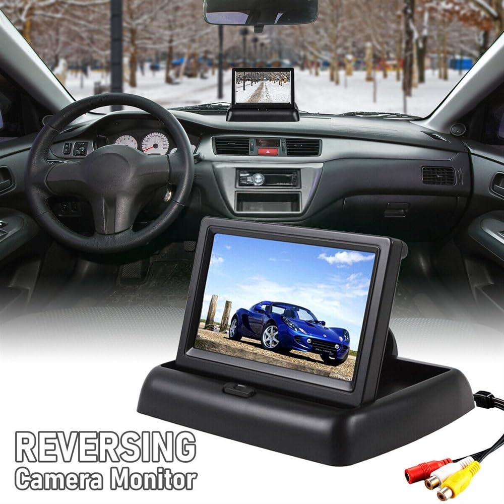 PDC capteur Stationnement Kit capteurs stationnement pour Voiture Moniteur 4,3 Pouces 12V 22mm Universel 4 capteurs Sauvegarde inversée Radar Alerte sonore système de sonde