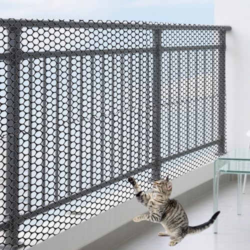 CHUENKUK Kunststoffzaun Schwarz 40cm x 10m, Kunststoffgeflecht Kunststoffgitter Garten, Gartenzaun Kunststoff Geflügelzaun Sechseckgeflecht Zaun für Garten, Handwerk
