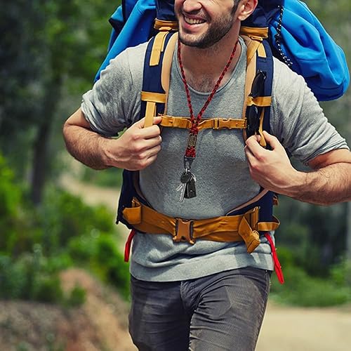 Miniatura 5 de Llavero de cuerda de paracaídas trenzada resistente con bandera de Estados Unidos, collar de cuerda de paracaídas, cordón trenzado fuerte con clip