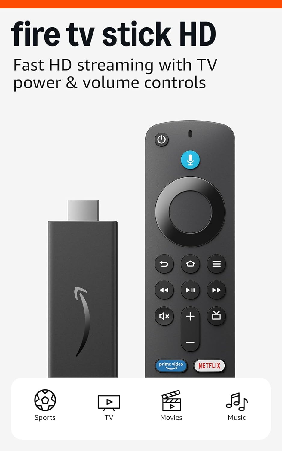 Amazon Fire TV Stick HD (newest model), free and live...